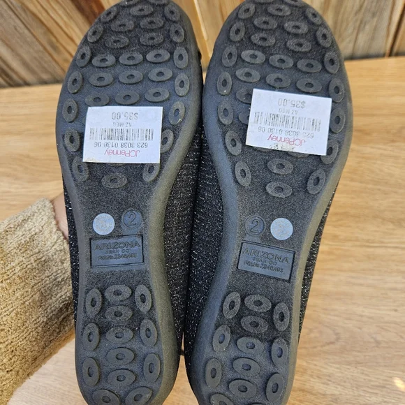 Aeizona Jean Con. Elegant Black Girls Flats Size 2M - Picture 14 of 15
